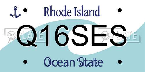 Q16SES Rhode Island License Plate