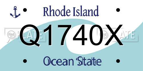 Q1740X Rhode Island License Plate