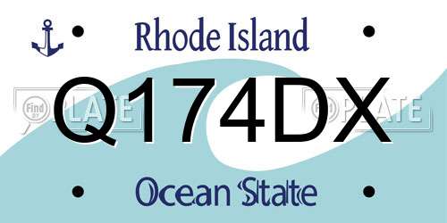 Q174DX Rhode Island License Plate