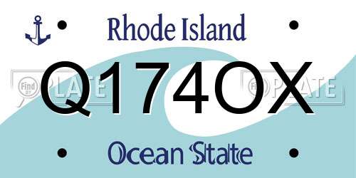 Q174OX Rhode Island License Plate