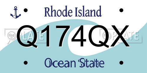 Q174QX Rhode Island License Plate
