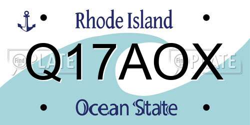 Q17AOX Rhode Island License Plate