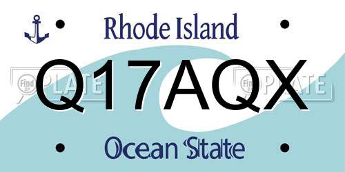 Q17AQX Rhode Island License Plate