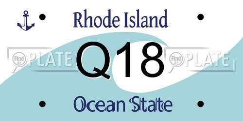 Q18 Rhode Island License Plate