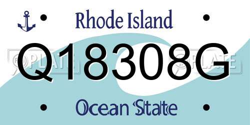 Q18308G Rhode Island License Plate