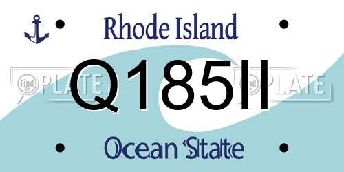 Q185II Rhode Island License Plate