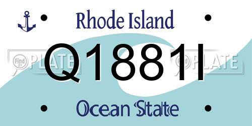 Q1881I Rhode Island License Plate