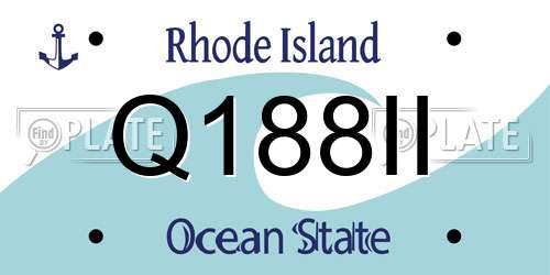 Q188II Rhode Island License Plate