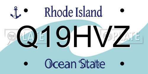 Q19HVZ Rhode Island License Plate
