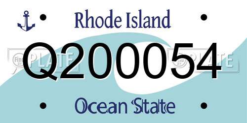 Q200054 Rhode Island License Plate