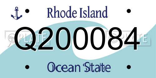 Q200084 Rhode Island License Plate