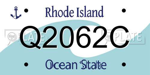 Q2062C Rhode Island License Plate