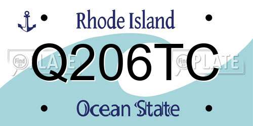 Q206TC Rhode Island License Plate