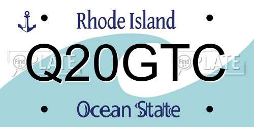 Q20GTC Rhode Island License Plate