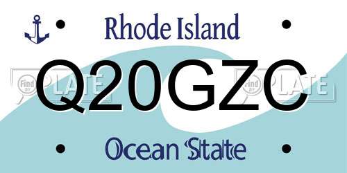 Q20GZC Rhode Island License Plate