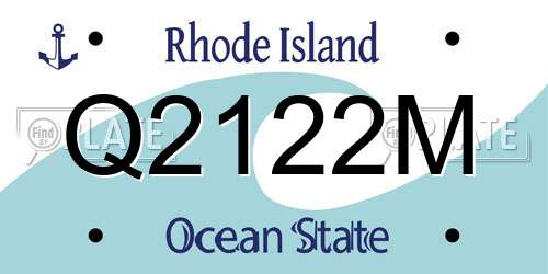 Q2122M Rhode Island License Plate