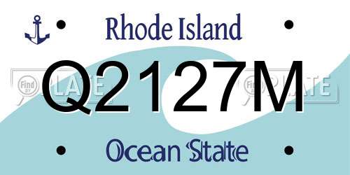 Q2127M Rhode Island License Plate