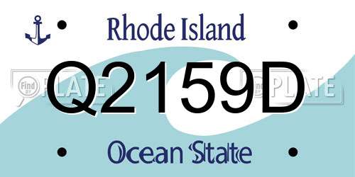 Q2159D Rhode Island License Plate