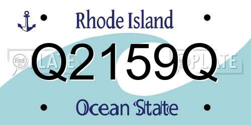 Q2159Q Rhode Island License Plate
