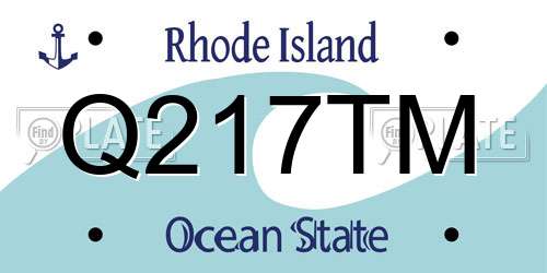 Q217TM Rhode Island License Plate