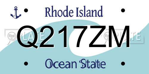 Q217ZM Rhode Island License Plate