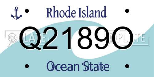 Q2189O Rhode Island License Plate