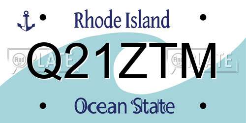 Q21ZTM Rhode Island License Plate