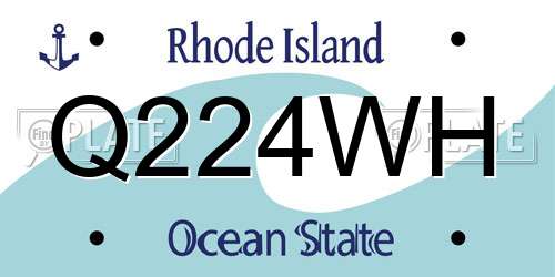 Q224WH Rhode Island License Plate