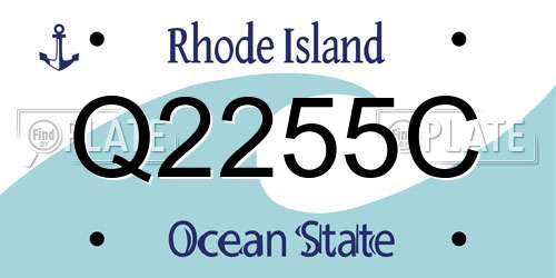 Q2255C Rhode Island License Plate