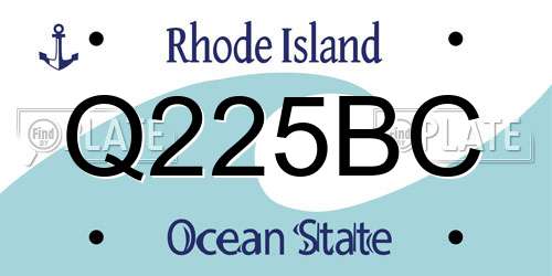 Q225BC Rhode Island License Plate
