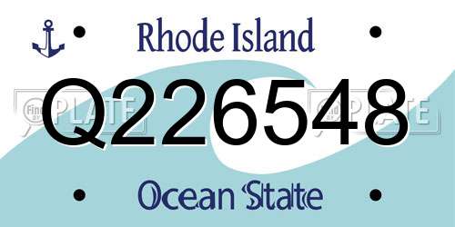 Q226548 Rhode Island License Plate