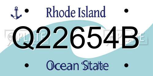 Q22654B Rhode Island License Plate