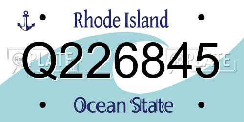 Q226845 Rhode Island License Plate