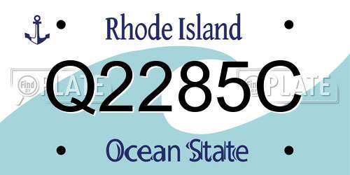 Q2285C Rhode Island License Plate