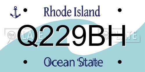 Q229BH Rhode Island License Plate