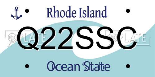 Q22SSC Rhode Island License Plate