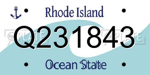 Q231843 Rhode Island License Plate