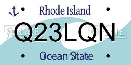 Q23LQN Rhode Island License Plate