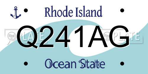 Q241AG Rhode Island License Plate