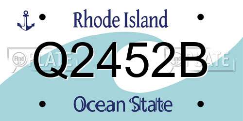 Q2452B Rhode Island License Plate
