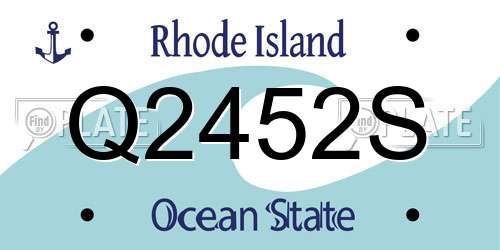 Q2452S Rhode Island License Plate