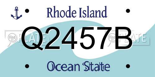 Q2457B Rhode Island License Plate