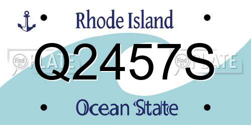 Q2457S Rhode Island License Plate