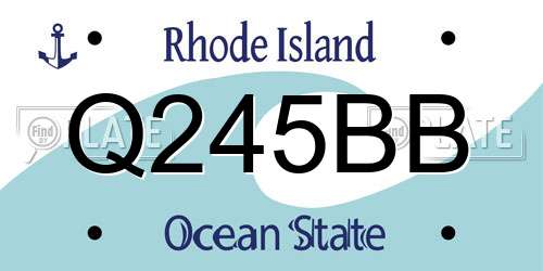 Q245BB Rhode Island License Plate