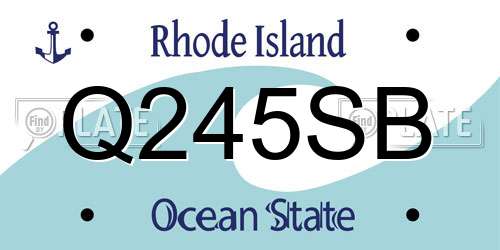 Q245SB Rhode Island License Plate