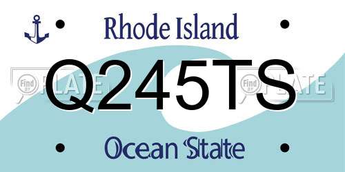 Q245TS Rhode Island License Plate