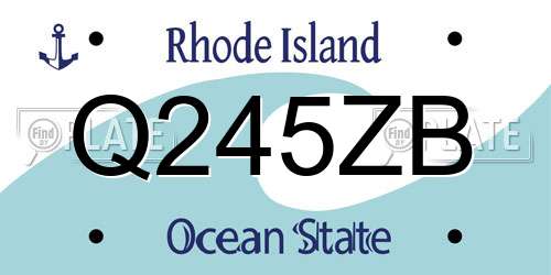 Q245ZB Rhode Island License Plate