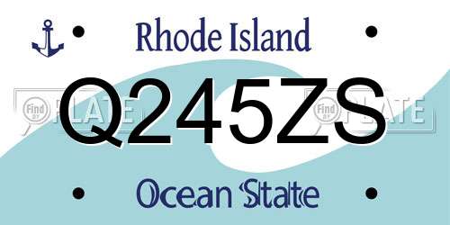Q245ZS Rhode Island License Plate