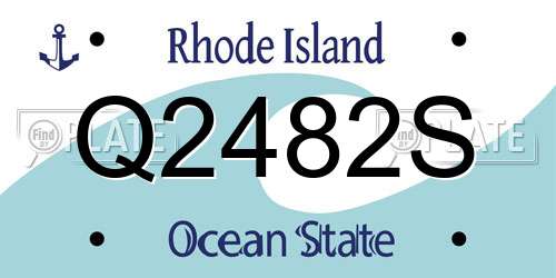 Q2482S Rhode Island License Plate