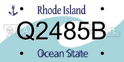 Q2485B Rhode Island License Plate